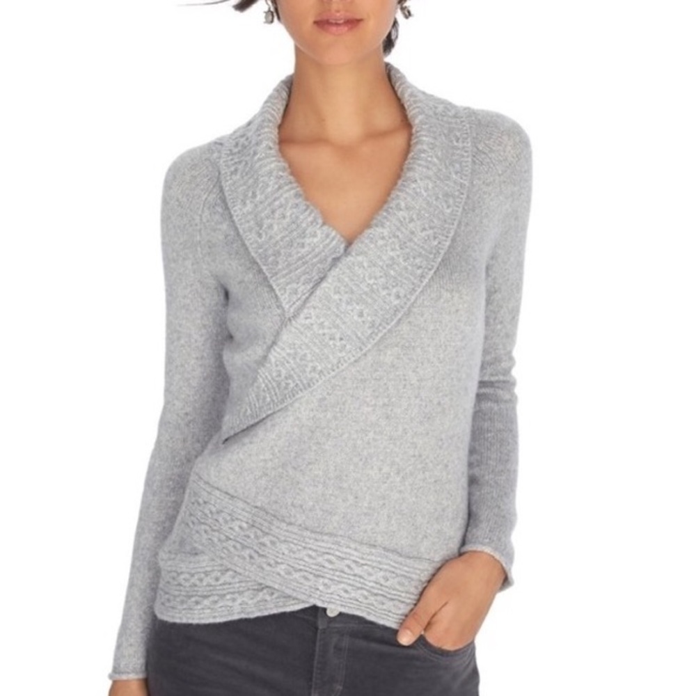 WHBM SHIMMER CROSSOVER SWEATER